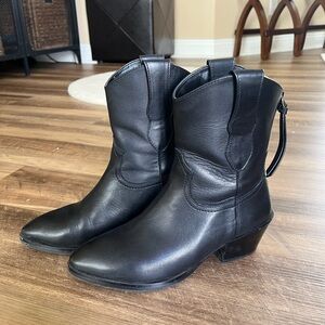 Black Leather Women's Boots